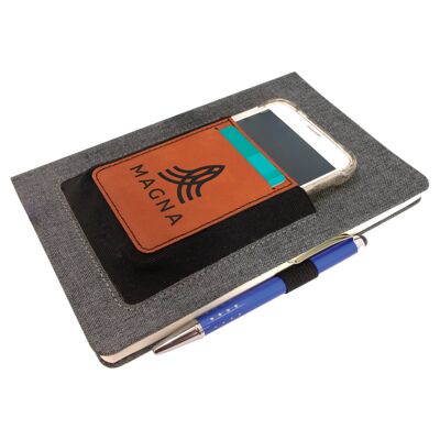 5 1/4" x 8 1/4"  Laserable Leatherette Journal with Cell/Card Slot Thumbnail